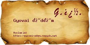 Gyovai Ádám névjegykártya